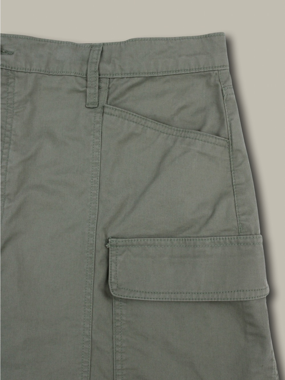 Gap Olive Green High Rise Utility Cargo Mini Skirt Size 16 Twill Streetwear - Picture 4 of 6